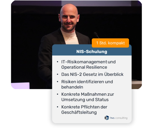 IT-Risikomanagement und Operational Resilience - Das NIS-2 Gesetz im Überblick - Risiken identifizieren und behandeln - Konkrete Maßnahmen zur Umsetzung und Status - Konkrete Pflichten der Geschäftsleitung 