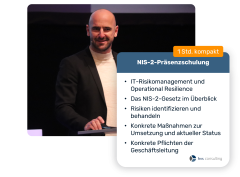 IT-Risikomanagement und Operational Resilience - Das NIS-2 Gesetz im Überblick - Risiken identifizieren und behandeln - Konkrete Maßnahmen zur Umsetzung und Status - Konkrete Pflichten der Geschäftsleitung 