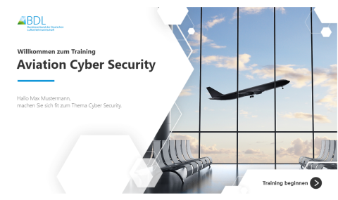 Dieses Bild zeigt E-Learning Schulung für Cybersicherheit gemäß DVO 2019/1583 Luftfahrt