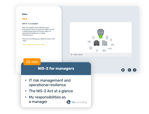 NIS-2 Training for managers eLearning Scorm Module 25 min
