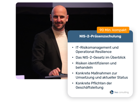 IT-Risikomanagement und Operational Resilience - Das NIS-2 Gesetz im Überblick - Risiken identifizieren und behandeln - Konkrete Maßnahmen zur Umsetzung und Status - Konkrete Pflichten der Geschäftsleitung 
